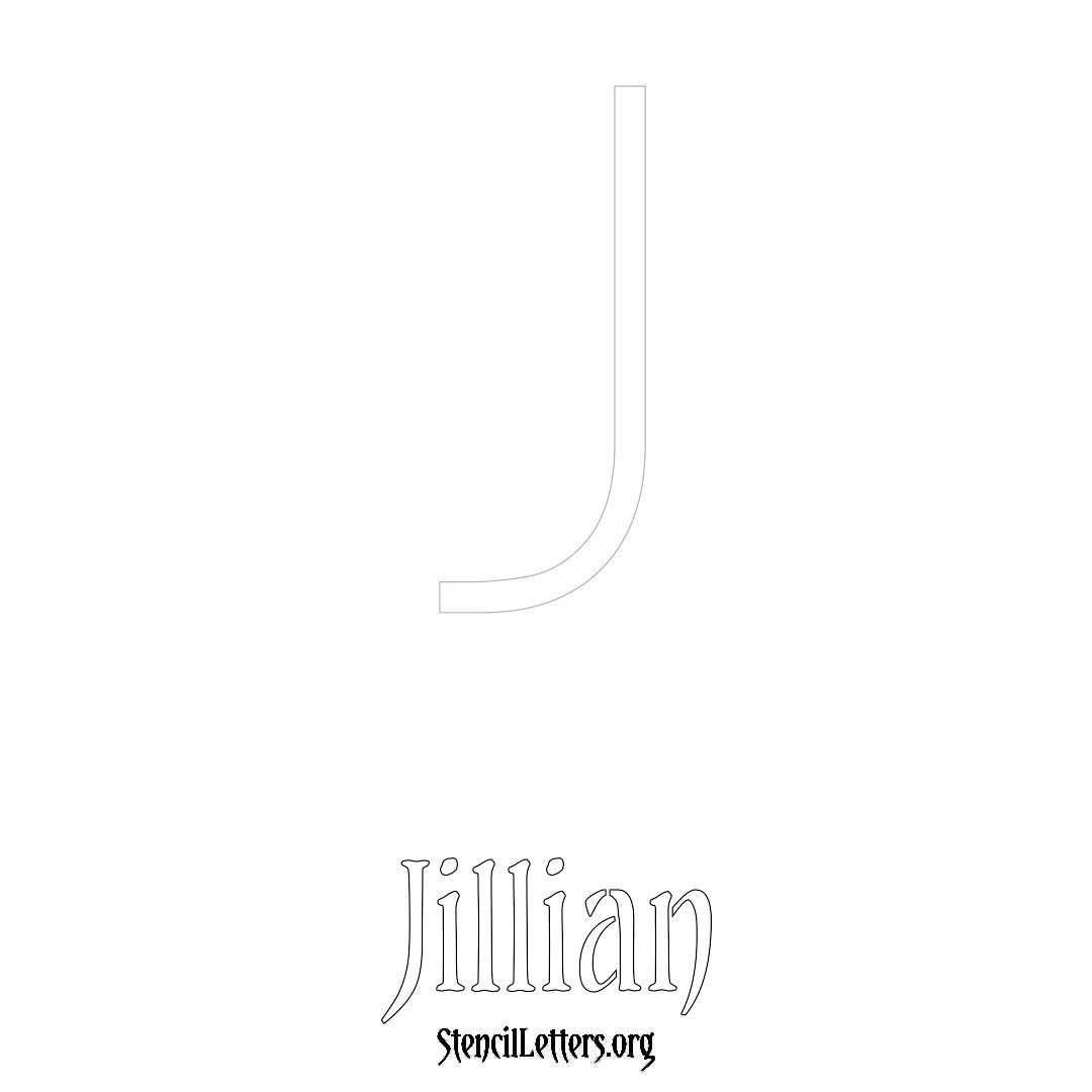 Jillian printable name initial stencil in Simple Elegant Lettering