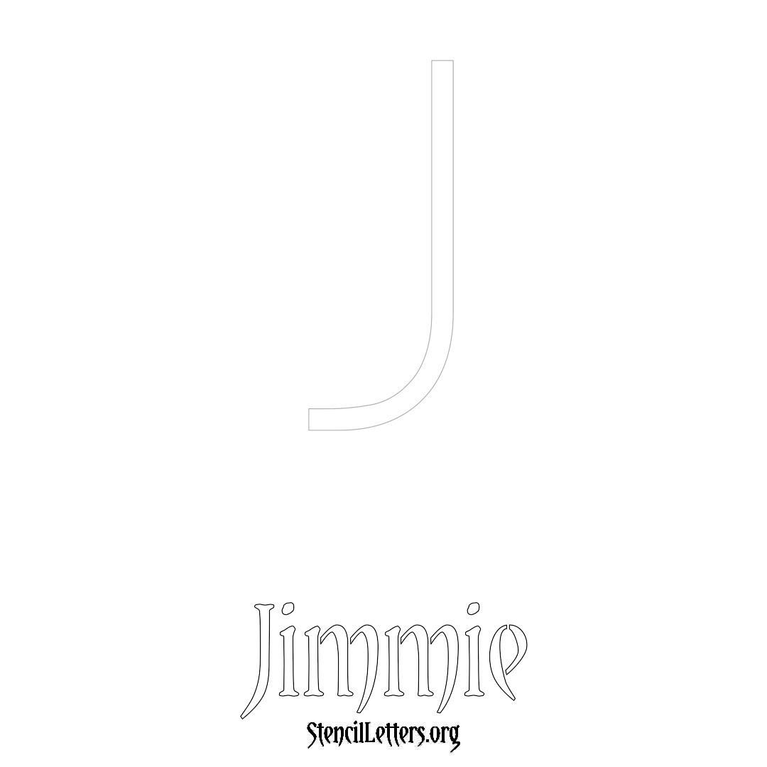 Jimmie printable name initial stencil in Simple Elegant Lettering