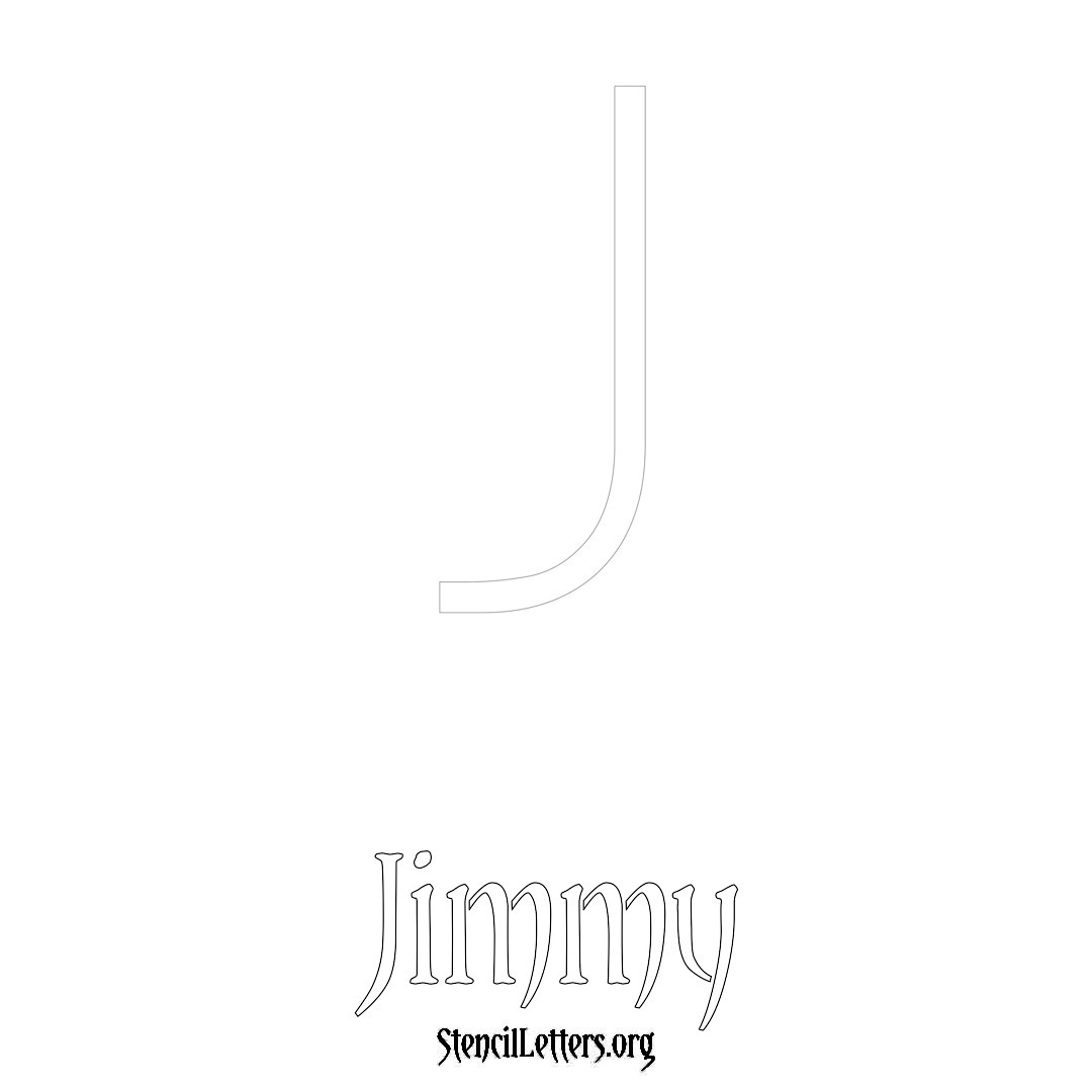 Jimmy printable name initial stencil in Simple Elegant Lettering