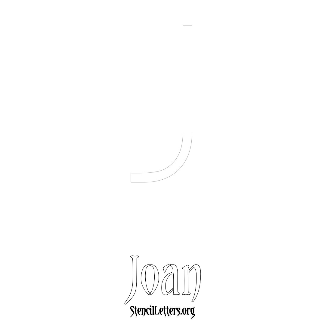 Joan printable name initial stencil in Simple Elegant Lettering