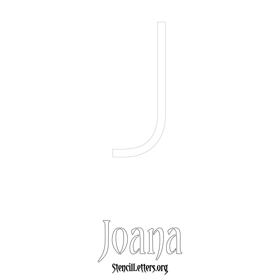 Joana printable name initial stencil in Simple Elegant Lettering