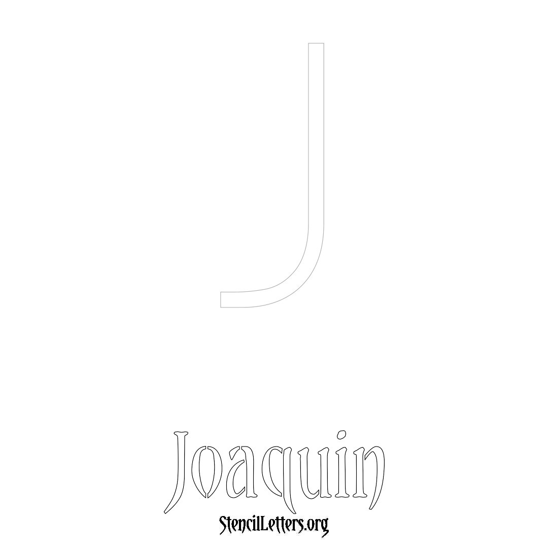 Joaquin printable name initial stencil in Simple Elegant Lettering