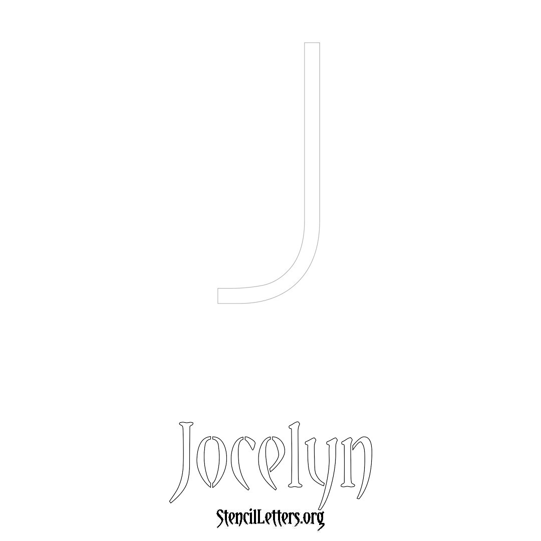 Jocelyn printable name initial stencil in Simple Elegant Lettering