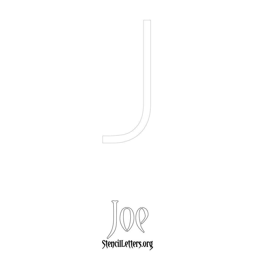 Joe printable name initial stencil in Simple Elegant Lettering