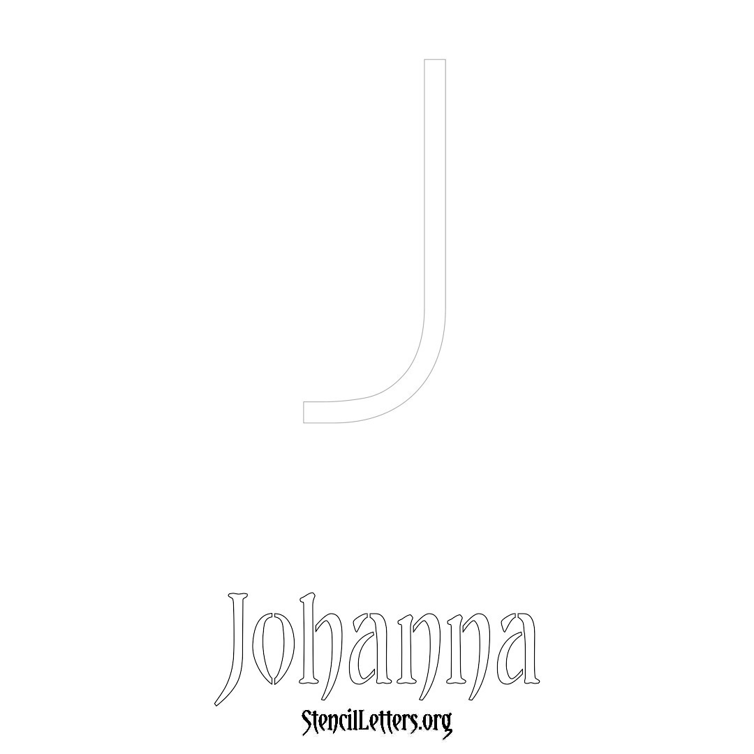 Johanna printable name initial stencil in Simple Elegant Lettering