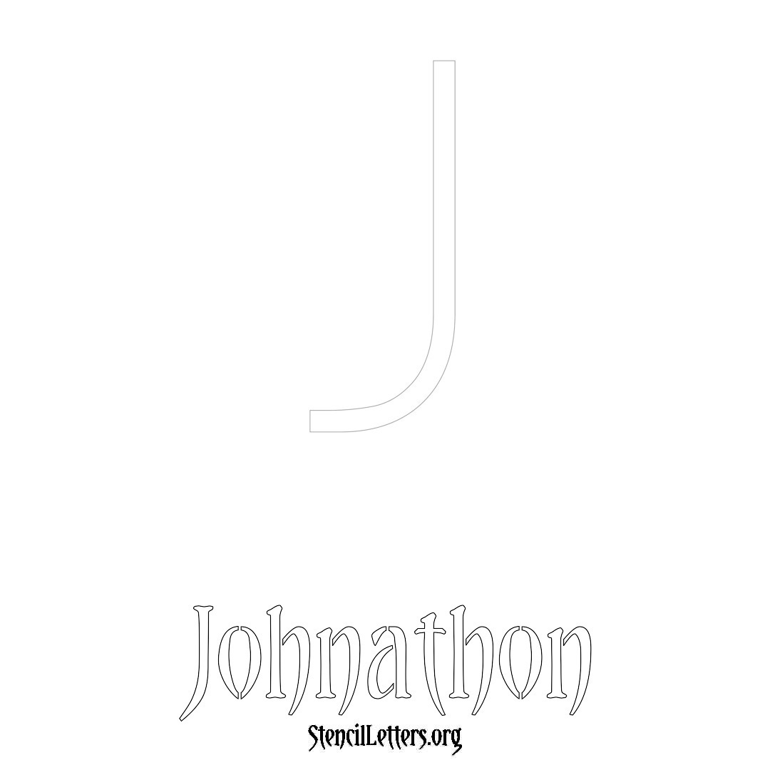Johnathon printable name initial stencil in Simple Elegant Lettering