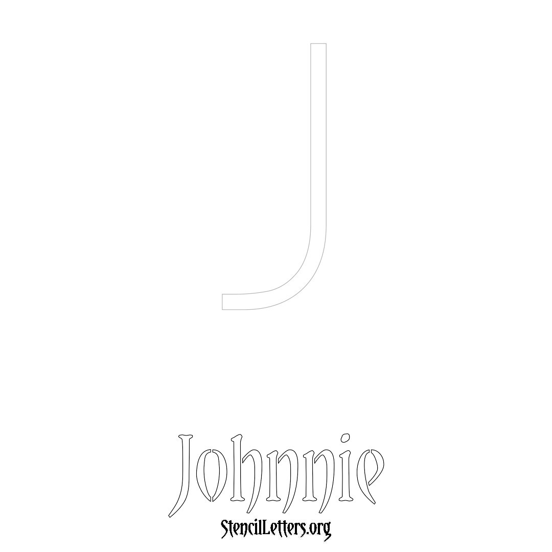 Johnnie printable name initial stencil in Simple Elegant Lettering