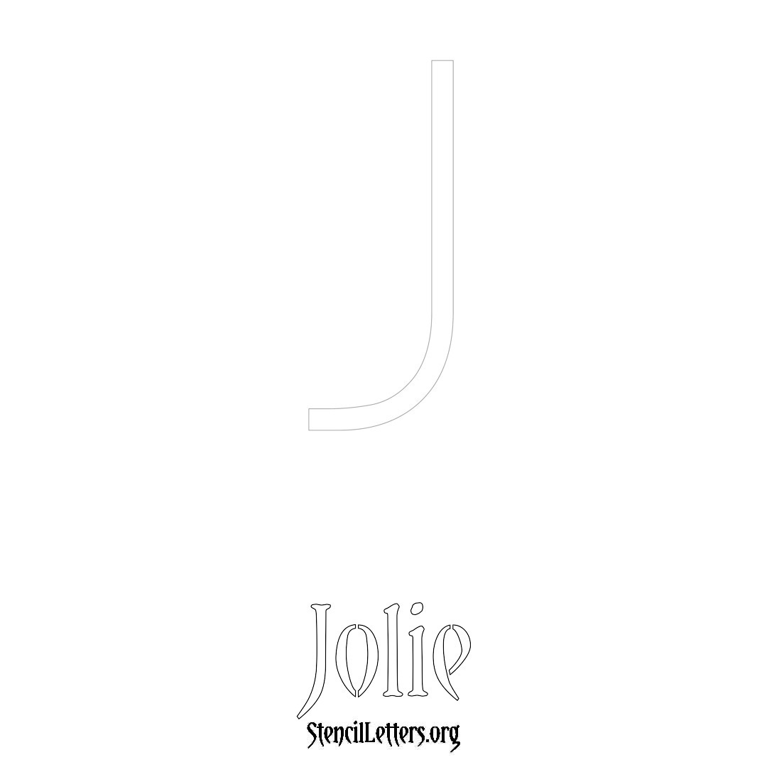 Jolie printable name initial stencil in Simple Elegant Lettering