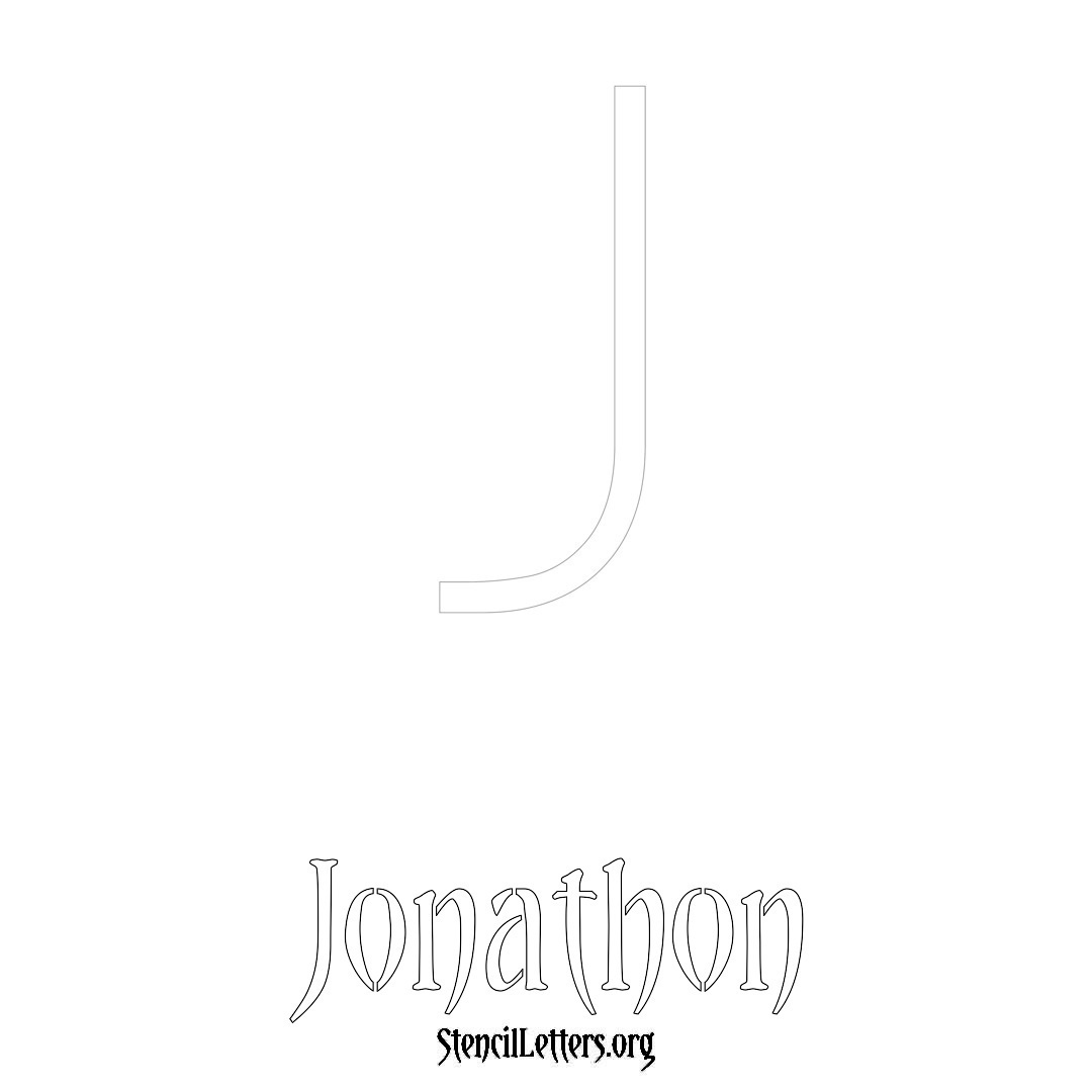 Jonathon printable name initial stencil in Simple Elegant Lettering