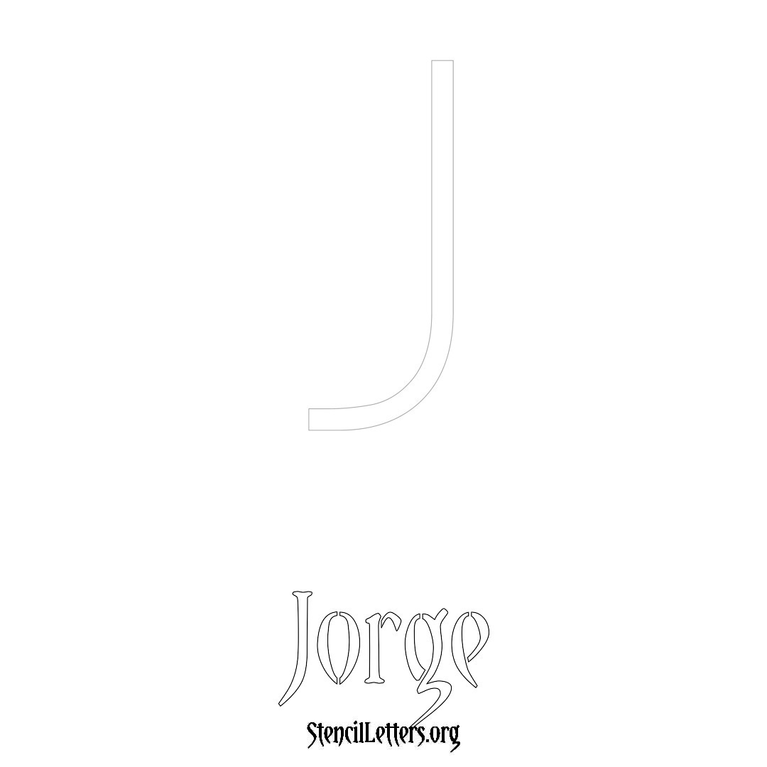 Jorge printable name initial stencil in Simple Elegant Lettering