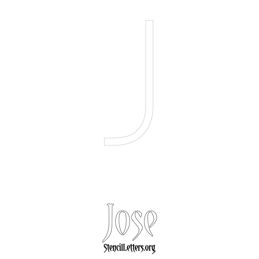 Jose printable name initial stencil in Simple Elegant Lettering