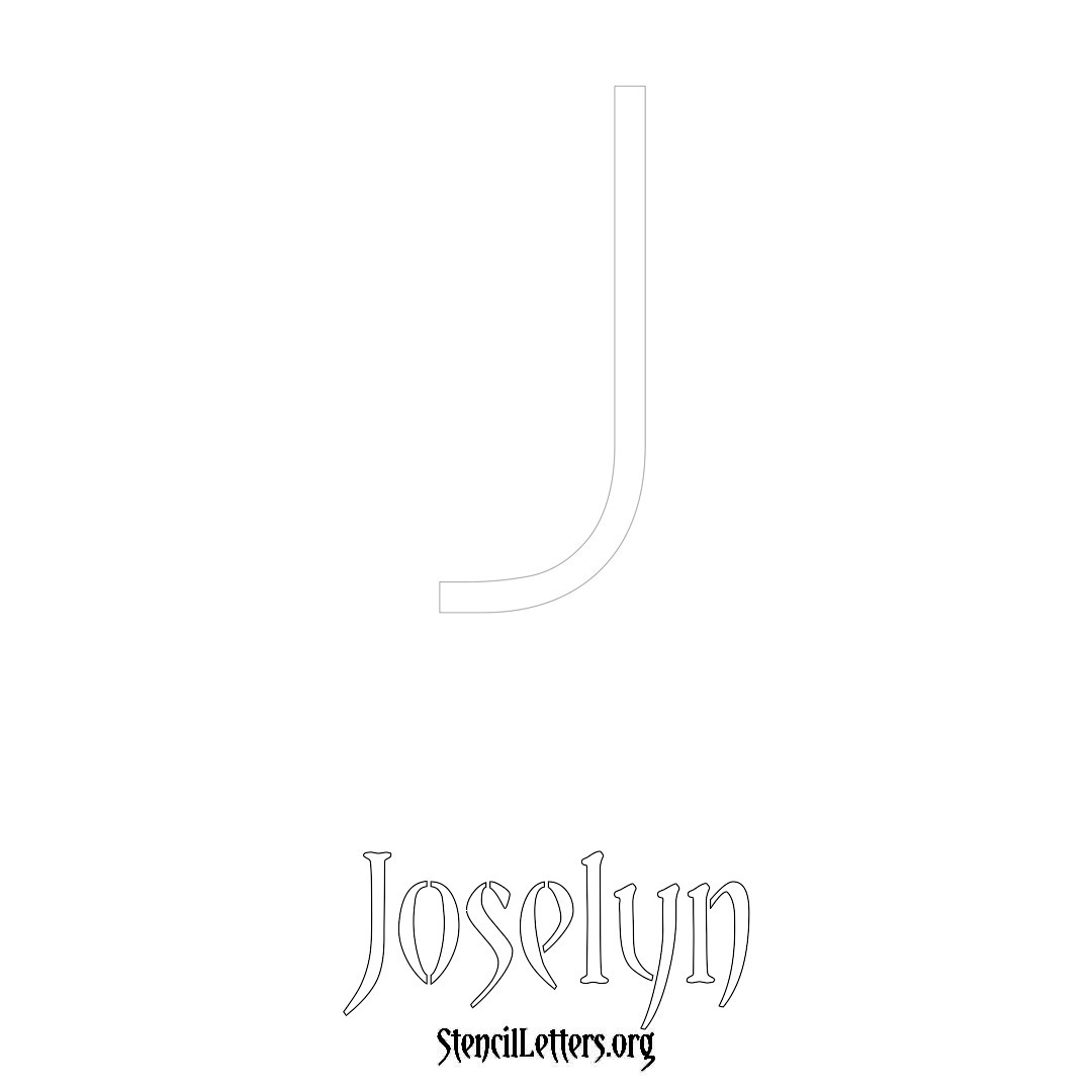 Joselyn printable name initial stencil in Simple Elegant Lettering