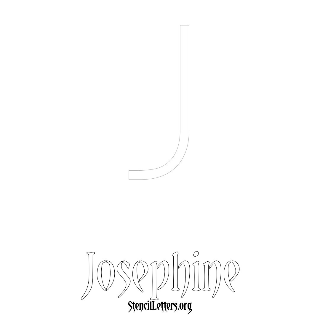 Josephine printable name initial stencil in Simple Elegant Lettering