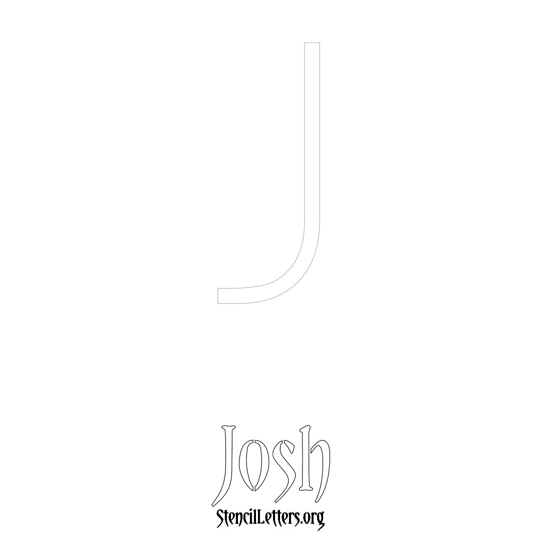 Josh printable name initial stencil in Simple Elegant Lettering