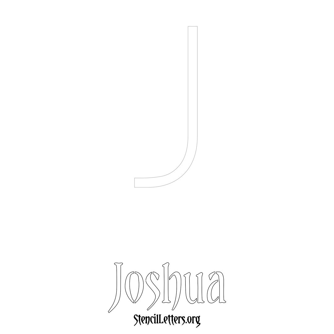 Joshua printable name initial stencil in Simple Elegant Lettering