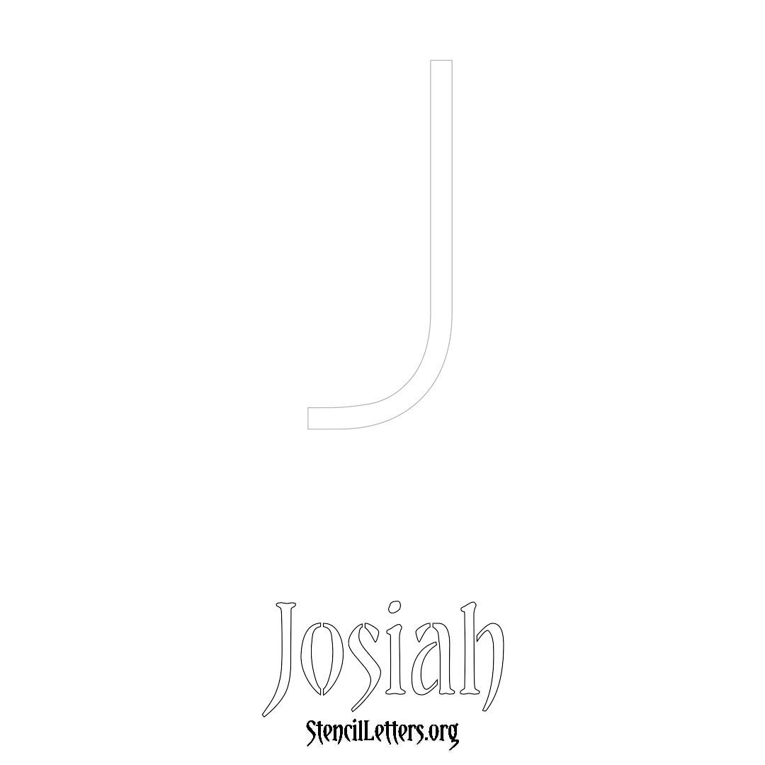 Josiah printable name initial stencil in Simple Elegant Lettering