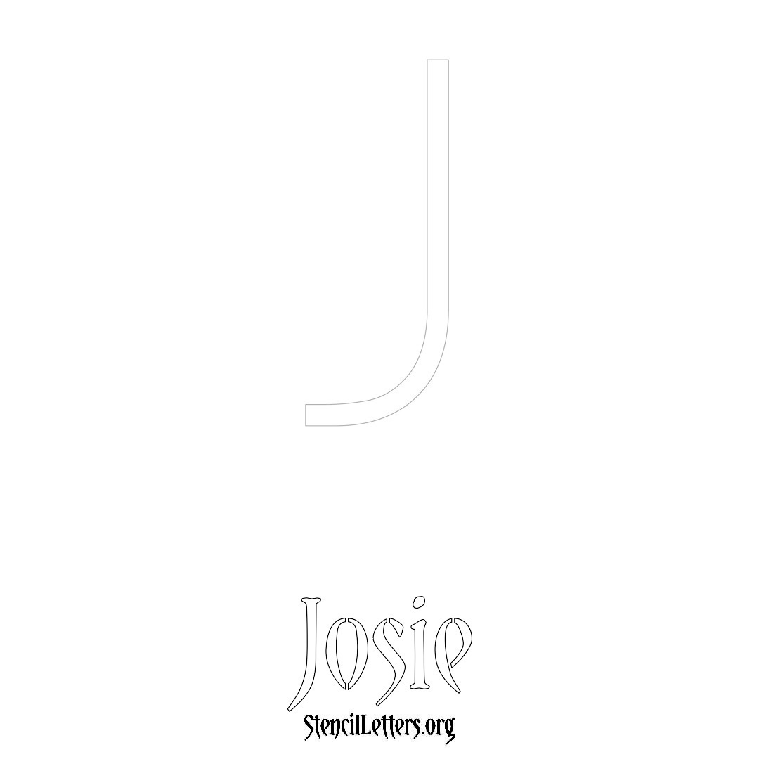 Josie printable name initial stencil in Simple Elegant Lettering