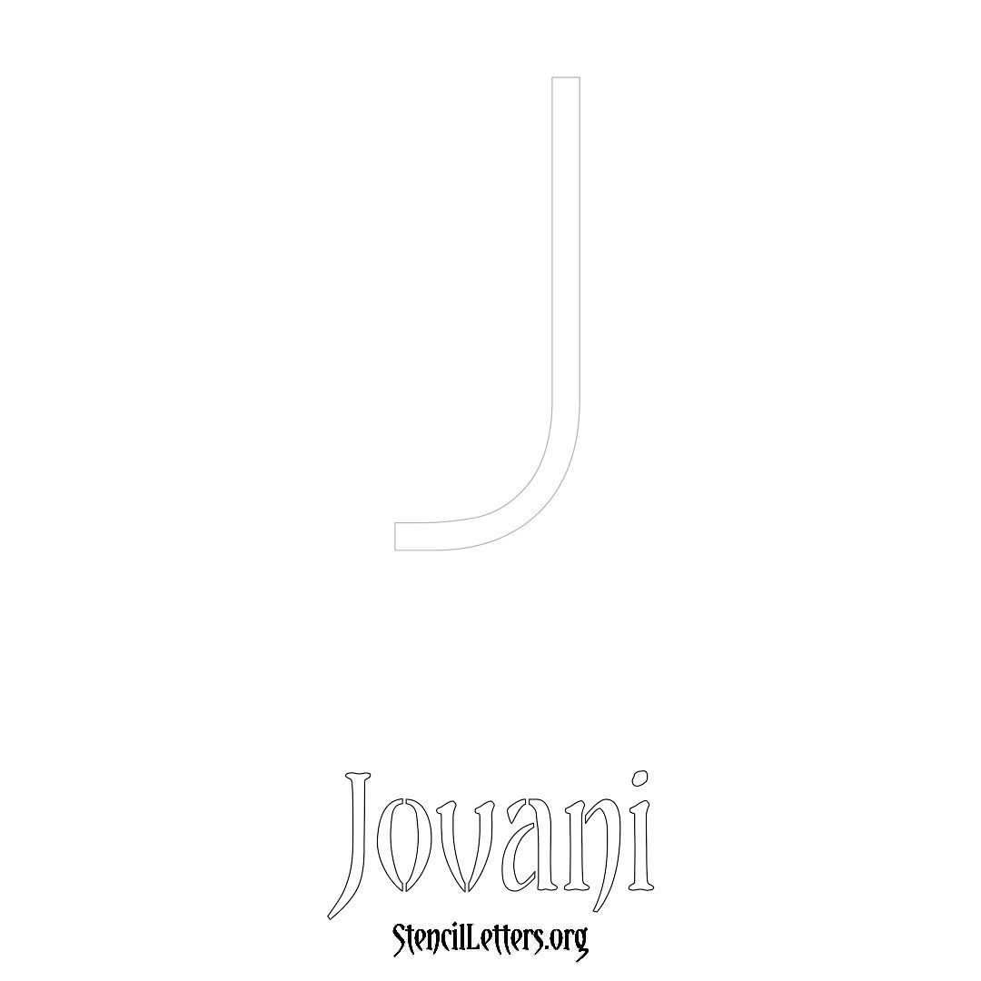 Jovani printable name initial stencil in Simple Elegant Lettering