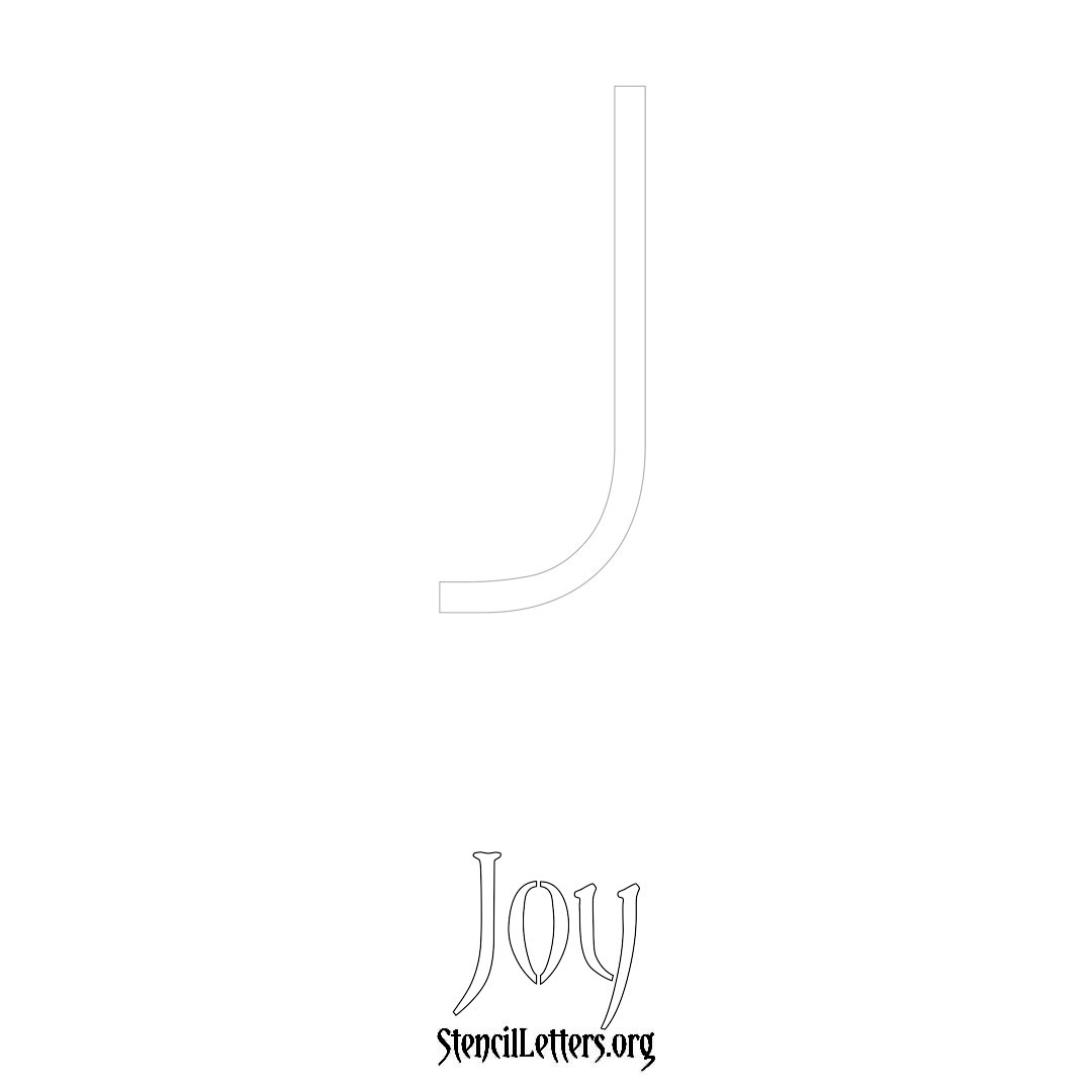 Joy printable name initial stencil in Simple Elegant Lettering
