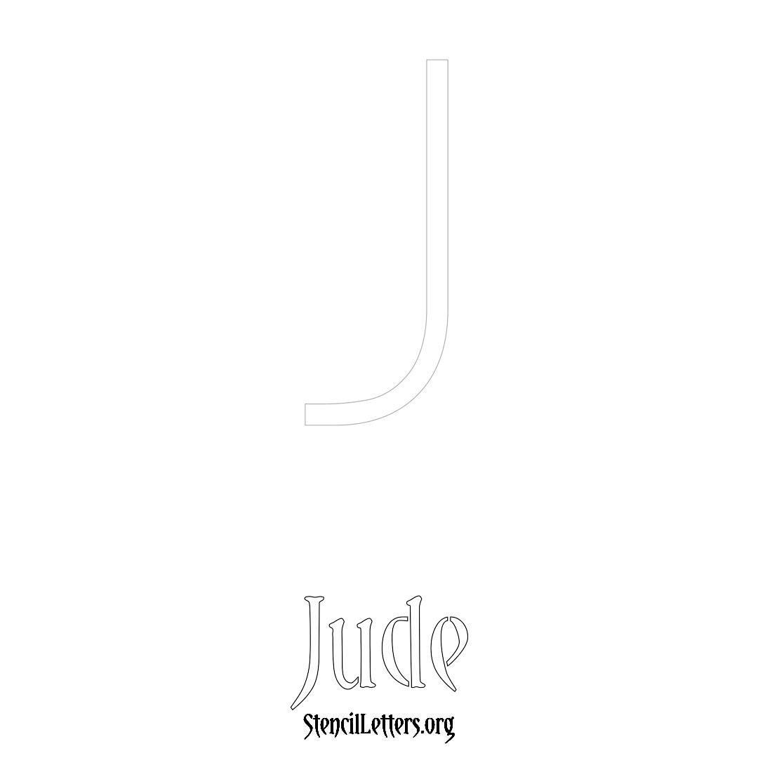 Jude printable name initial stencil in Simple Elegant Lettering