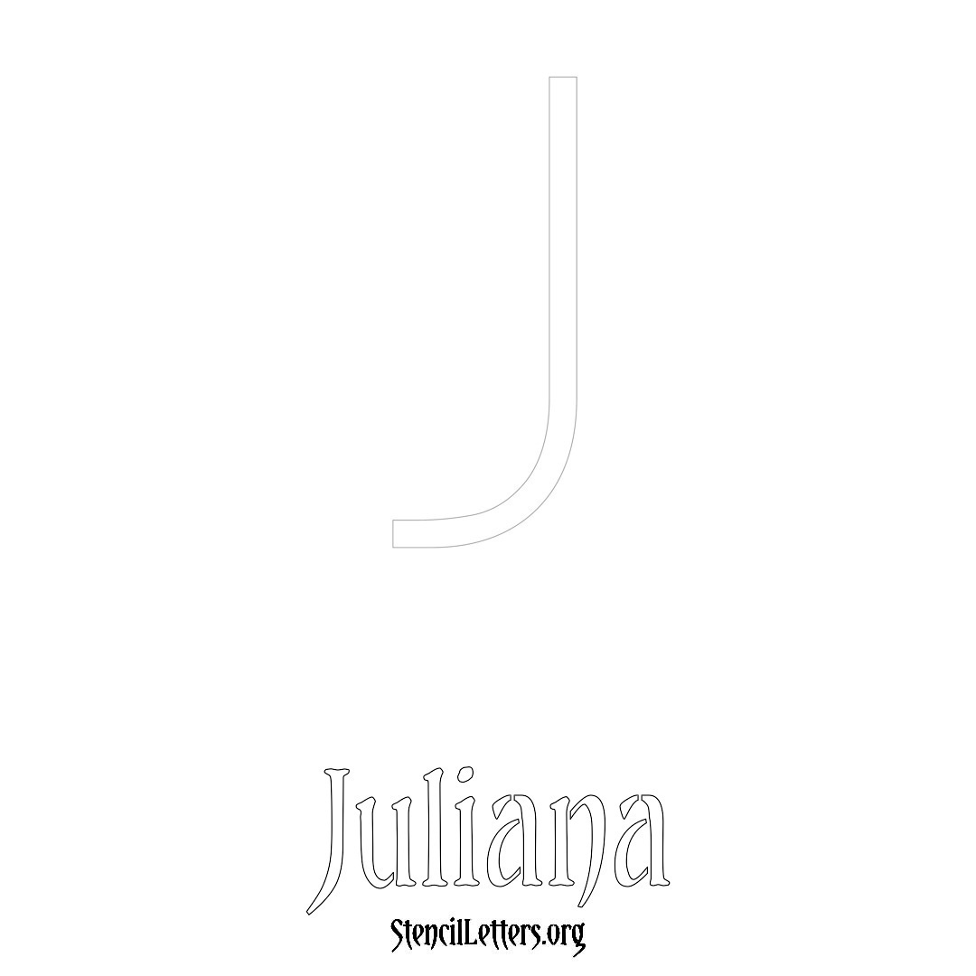 Juliana printable name initial stencil in Simple Elegant Lettering