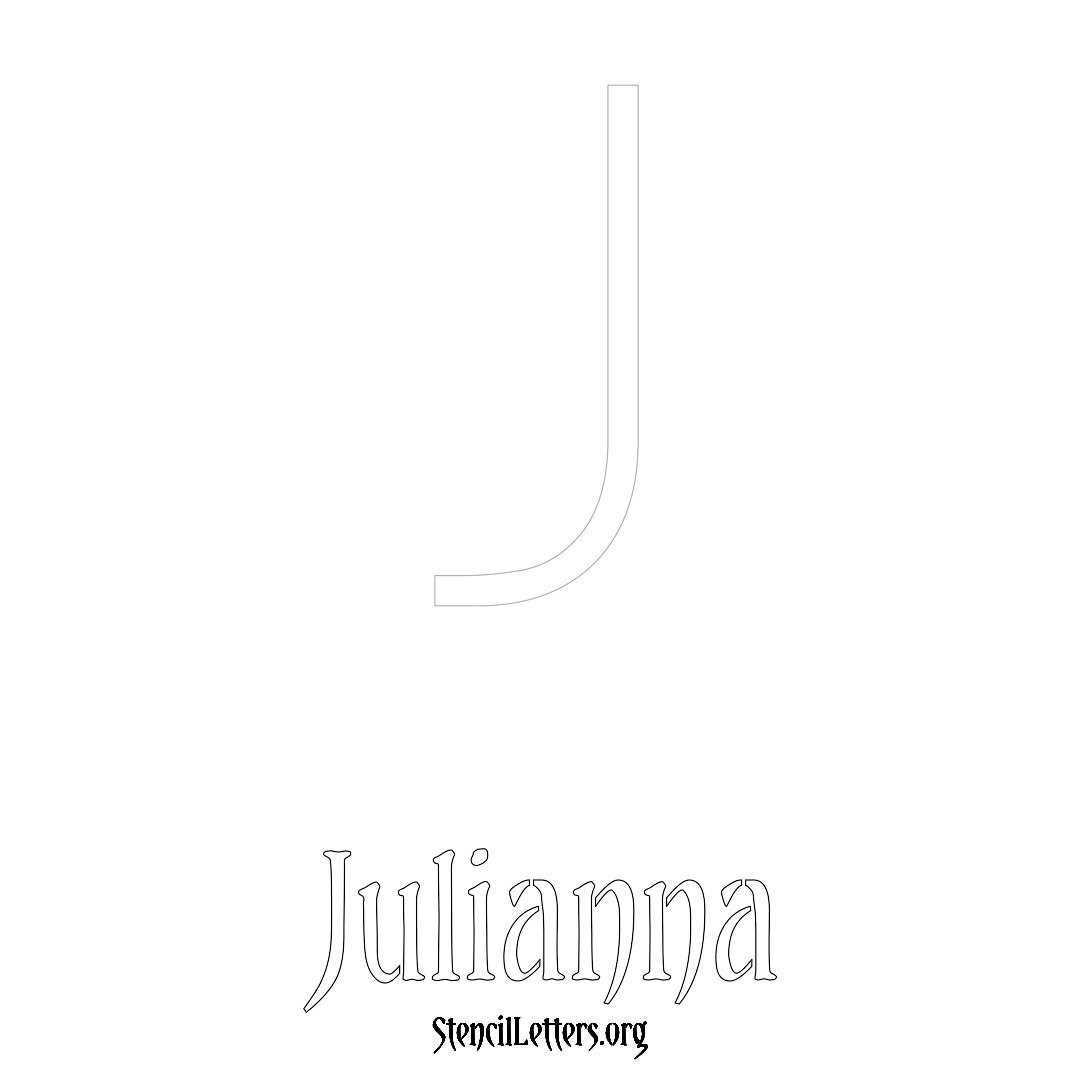 Julianna printable name initial stencil in Simple Elegant Lettering