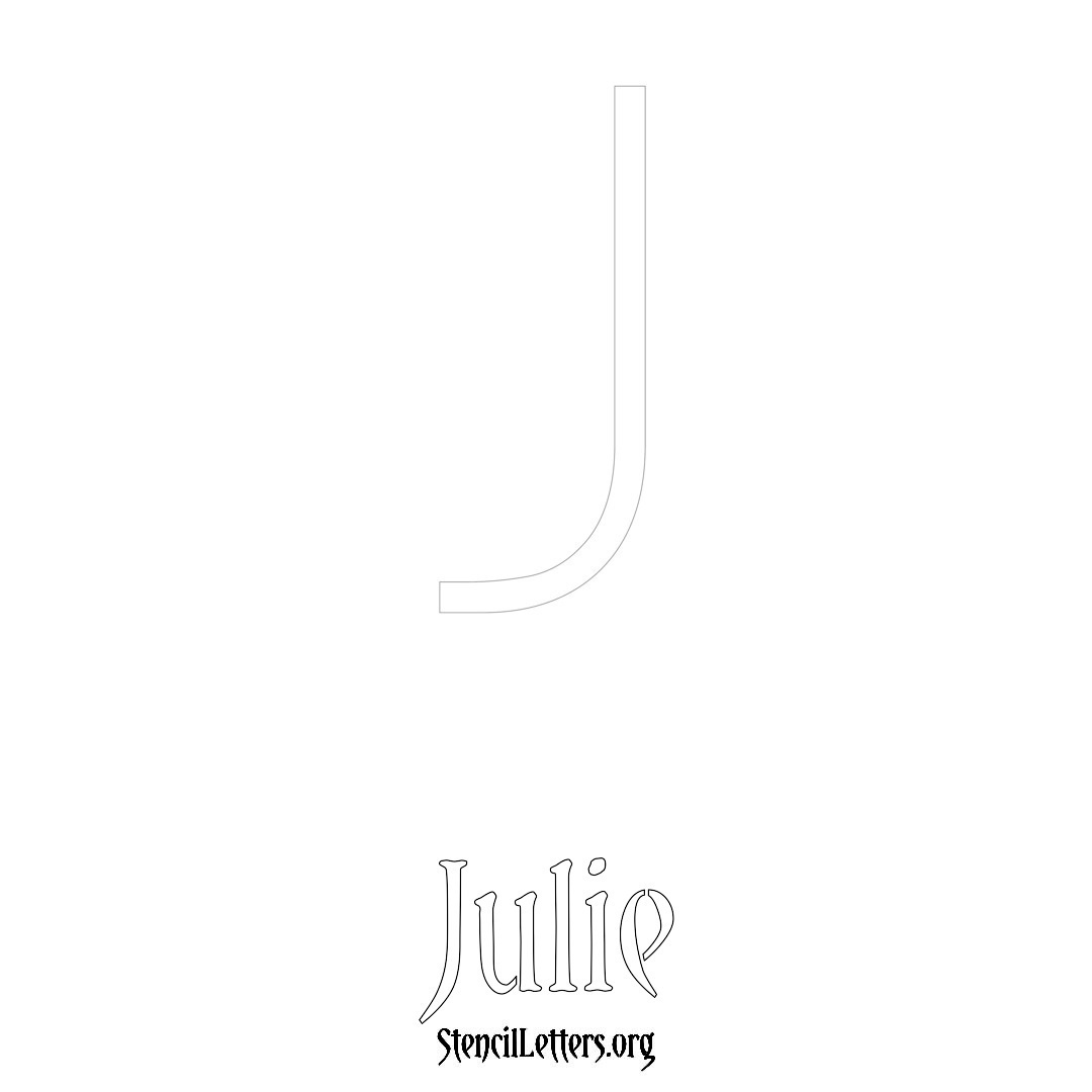 Julie printable name initial stencil in Simple Elegant Lettering