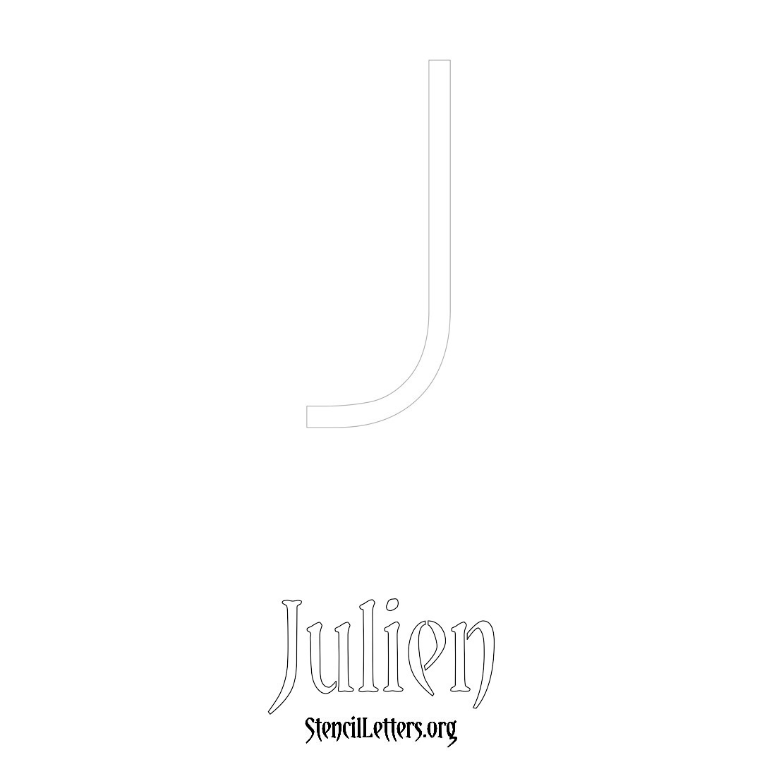 Julien printable name initial stencil in Simple Elegant Lettering