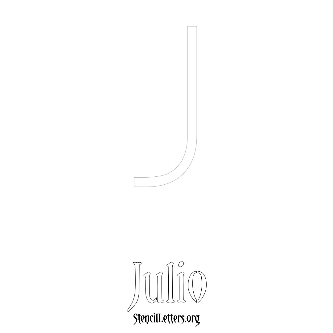 Julio printable name initial stencil in Simple Elegant Lettering