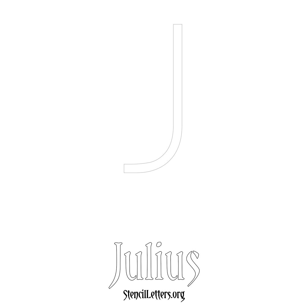 Julius printable name initial stencil in Simple Elegant Lettering