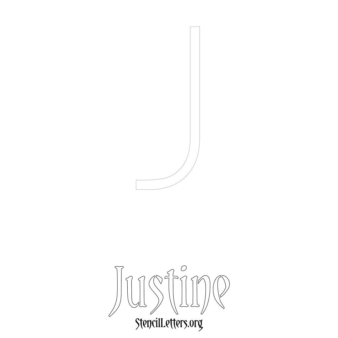 Justine Free Printable Name Stencils with 6 Unique Typography Styles ...