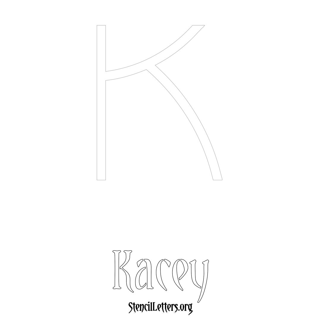 Kacey printable name initial stencil in Simple Elegant Lettering
