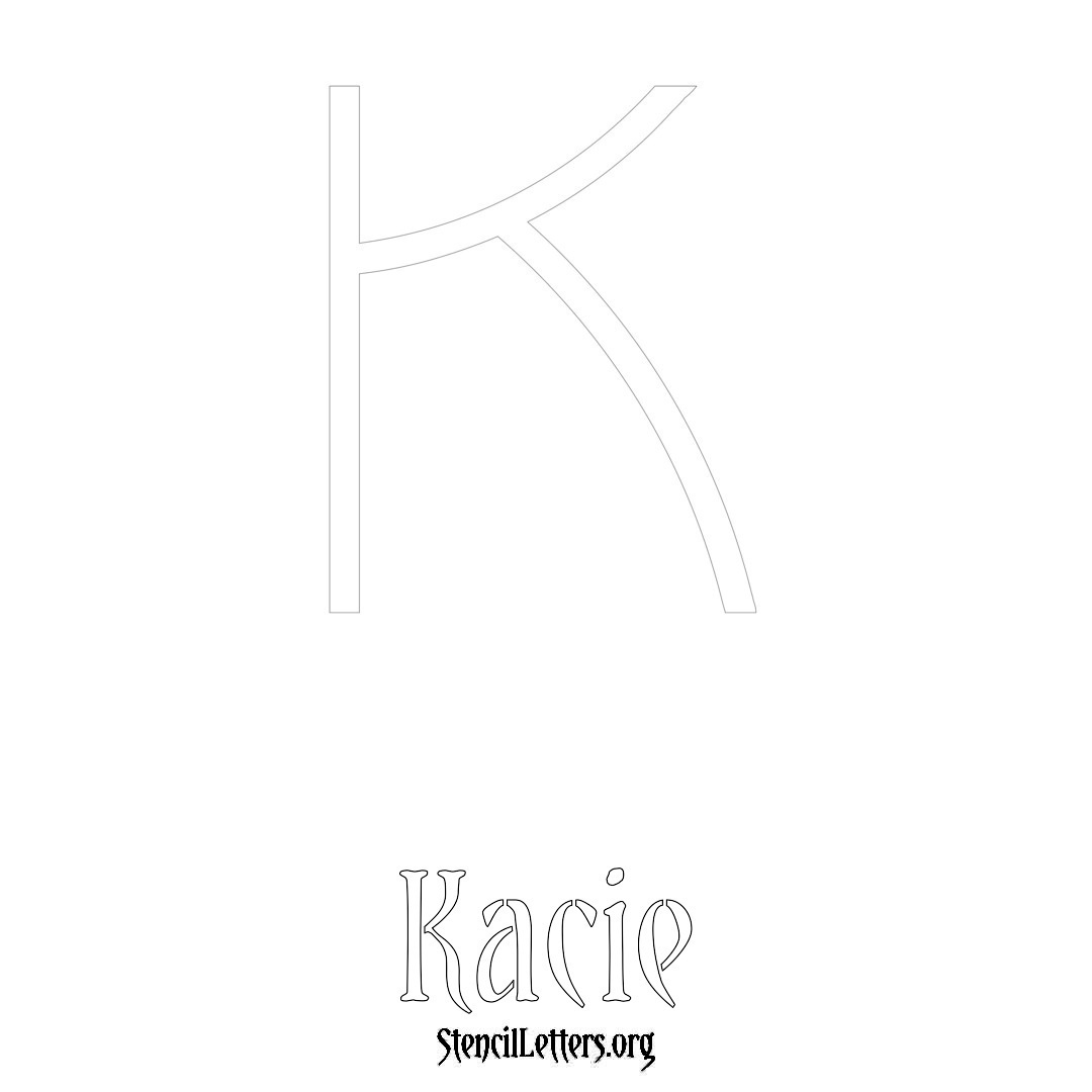 Kacie printable name initial stencil in Simple Elegant Lettering