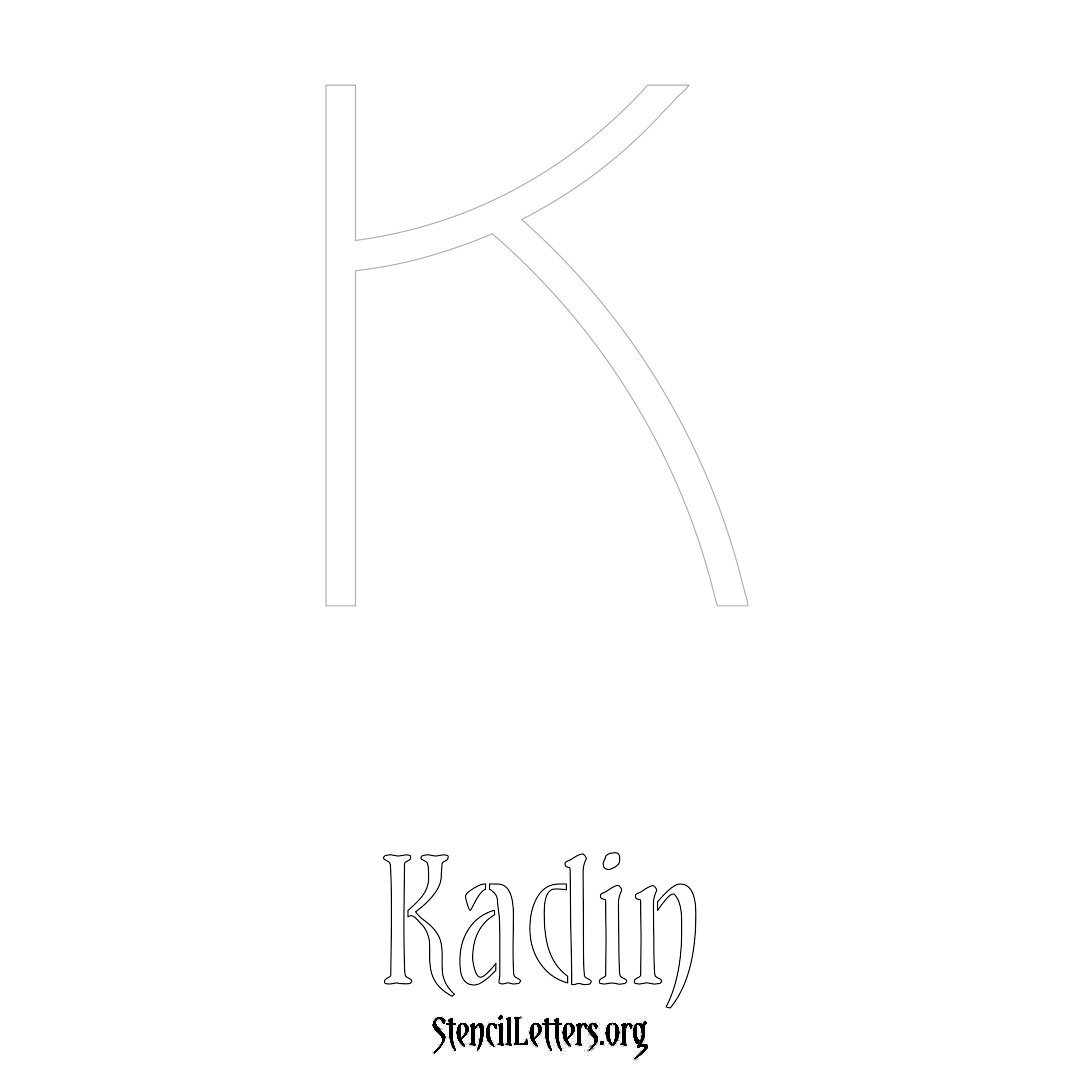 Kadin printable name initial stencil in Simple Elegant Lettering