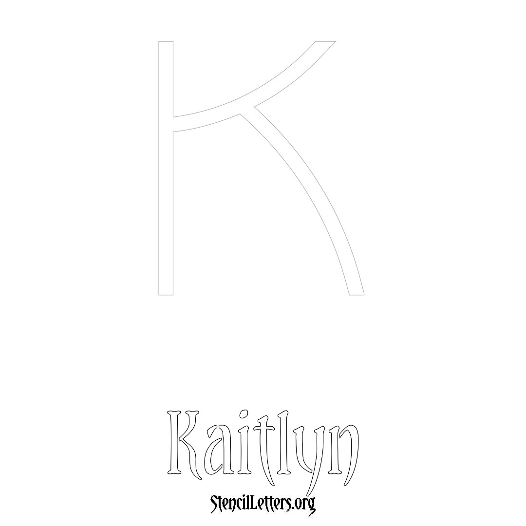 Kaitlyn printable name initial stencil in Simple Elegant Lettering