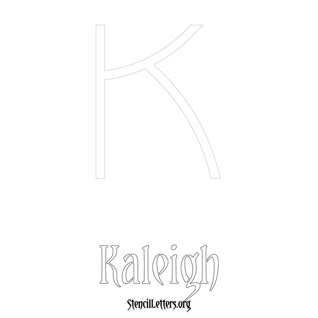 Kaleigh printable name initial stencil in Simple Elegant Lettering