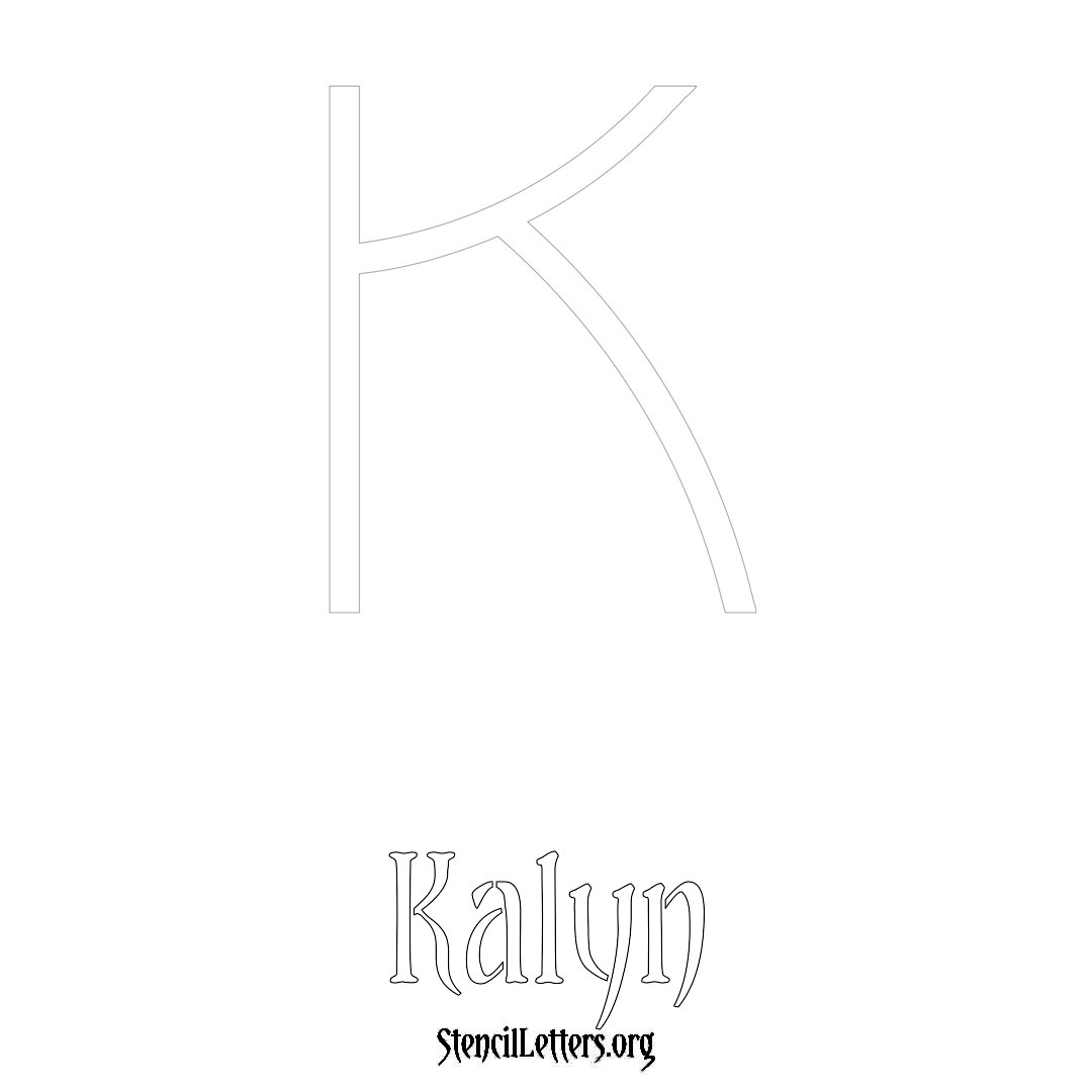 Kalyn printable name initial stencil in Simple Elegant Lettering