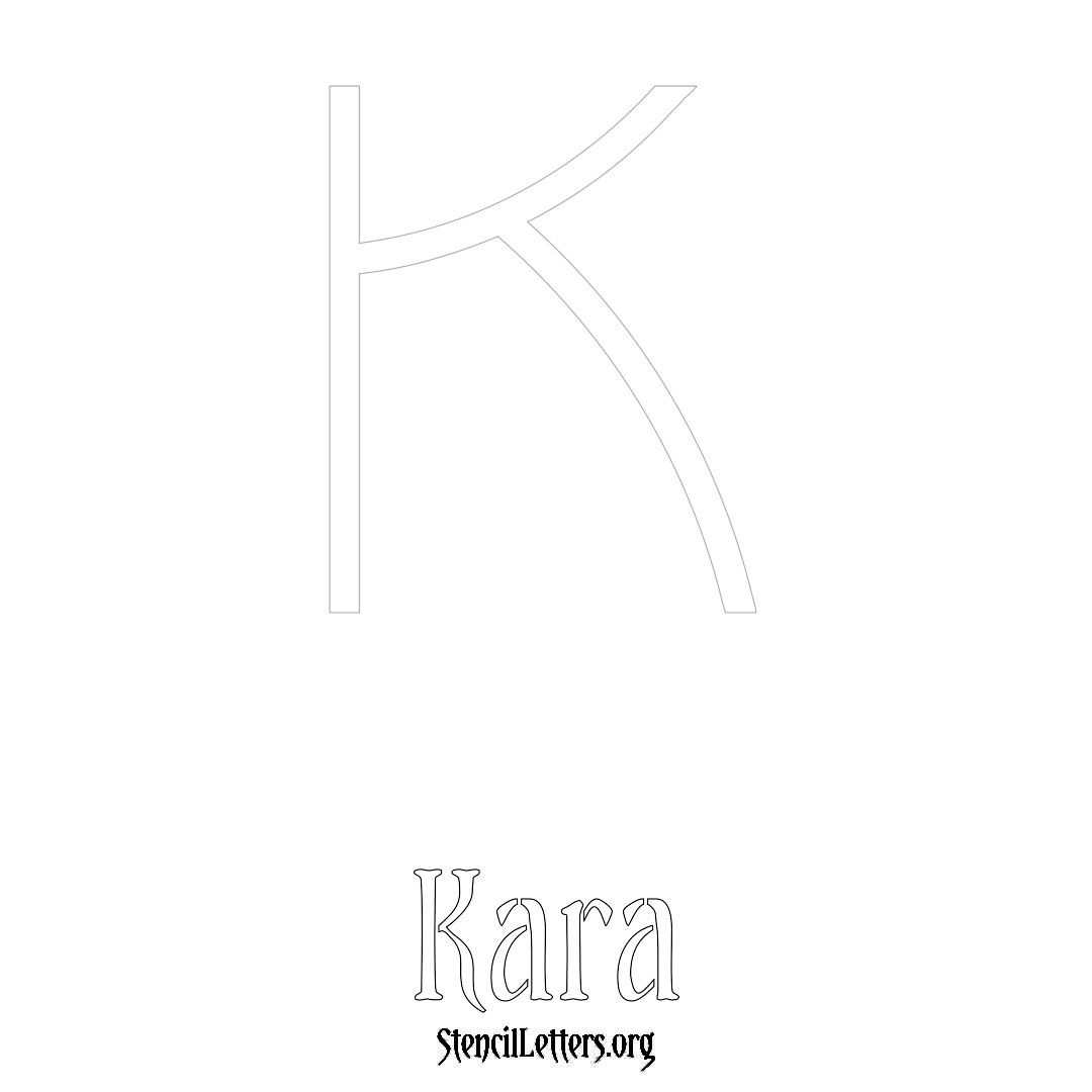 Kara printable name initial stencil in Simple Elegant Lettering