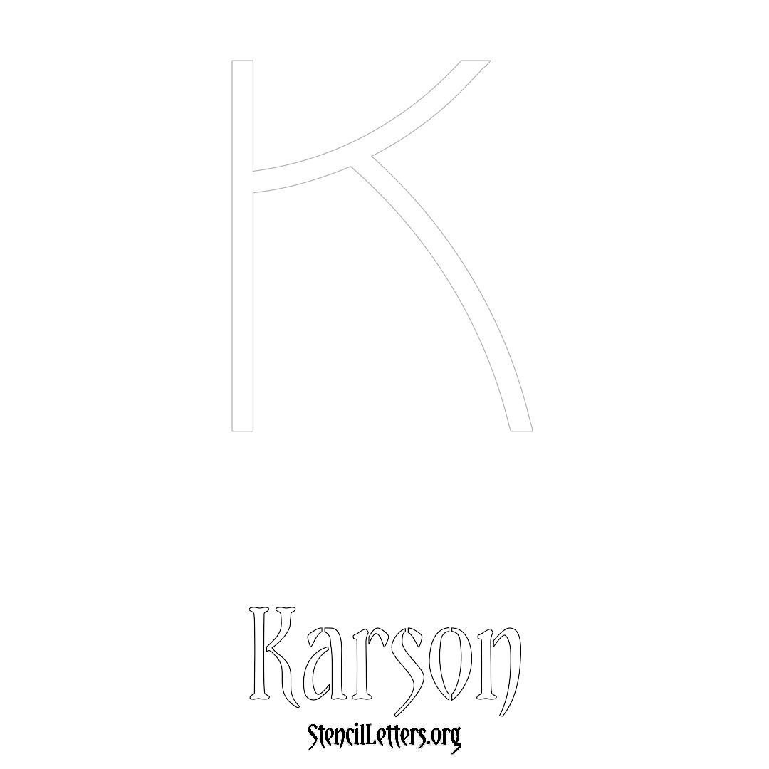 Karson printable name initial stencil in Simple Elegant Lettering