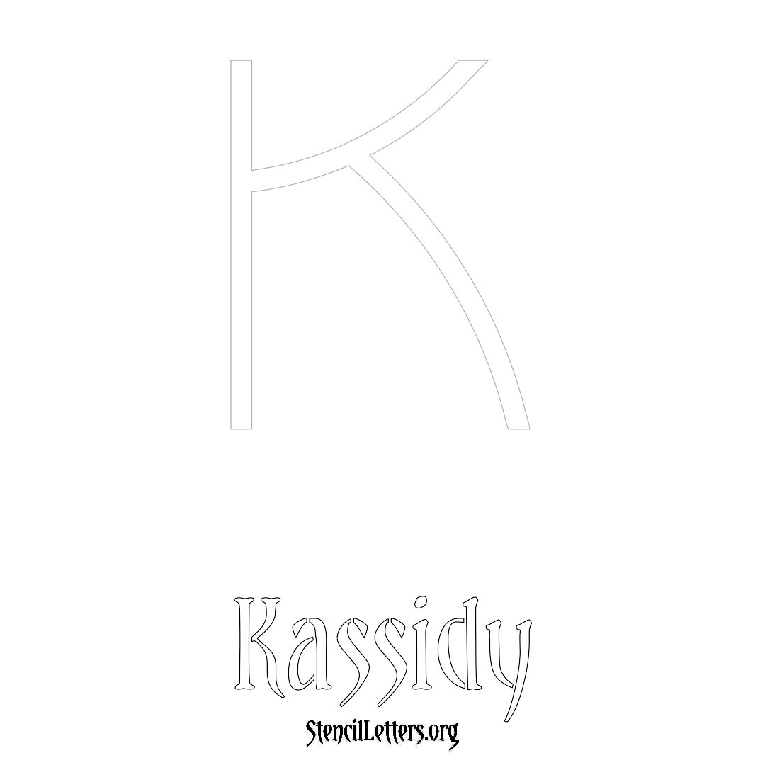 Kassidy printable name initial stencil in Simple Elegant Lettering