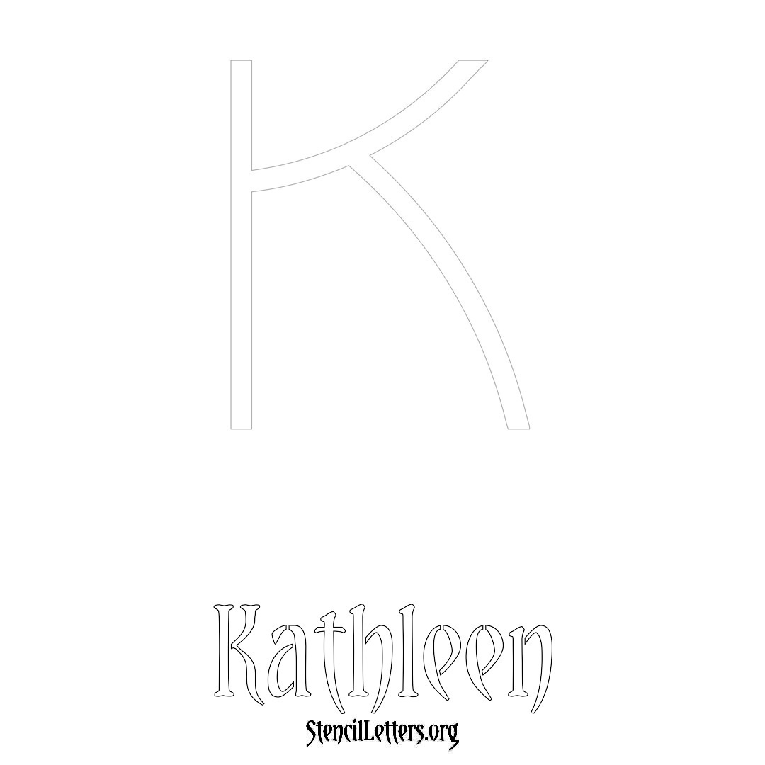 Kathleen printable name initial stencil in Simple Elegant Lettering