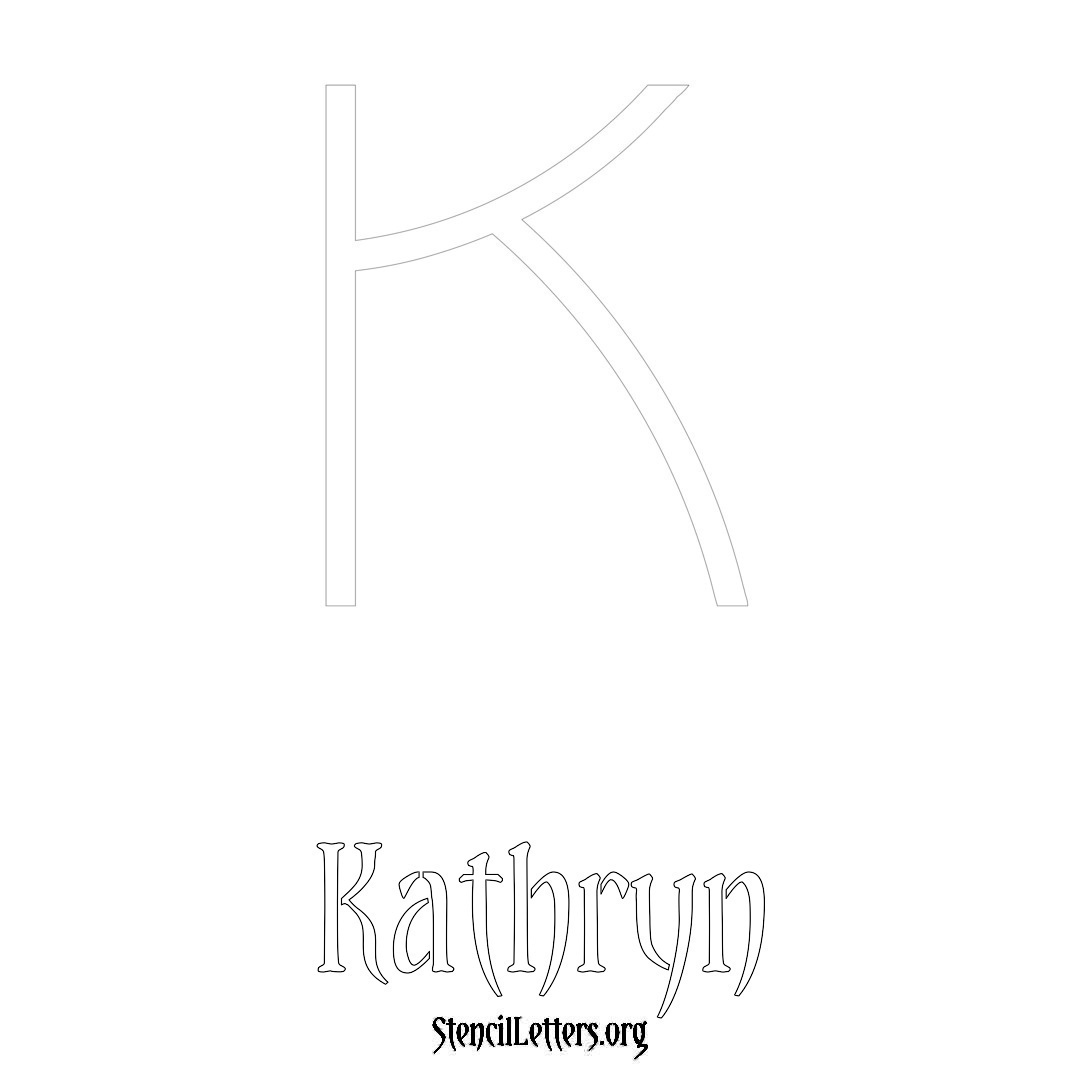 Kathryn printable name initial stencil in Simple Elegant Lettering