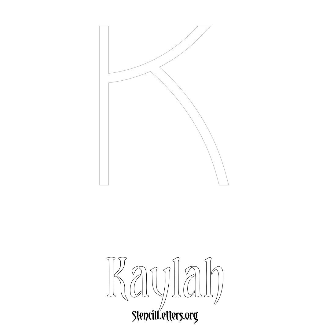 Kaylah printable name initial stencil in Simple Elegant Lettering