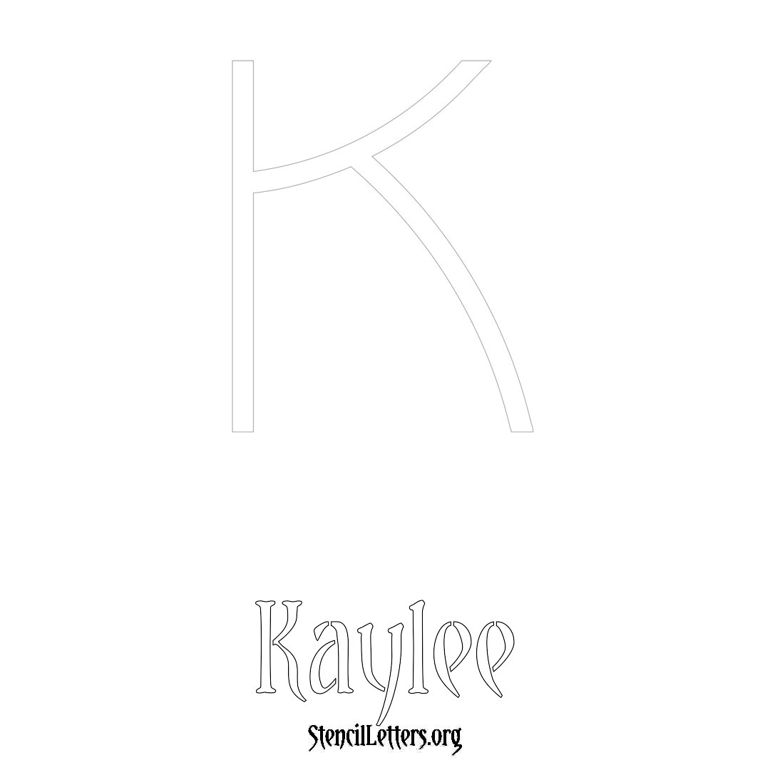 Kaylee printable name initial stencil in Simple Elegant Lettering