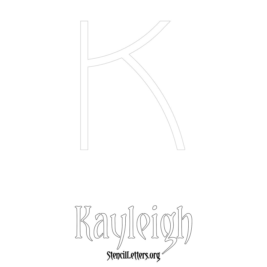 Kayleigh printable name initial stencil in Simple Elegant Lettering