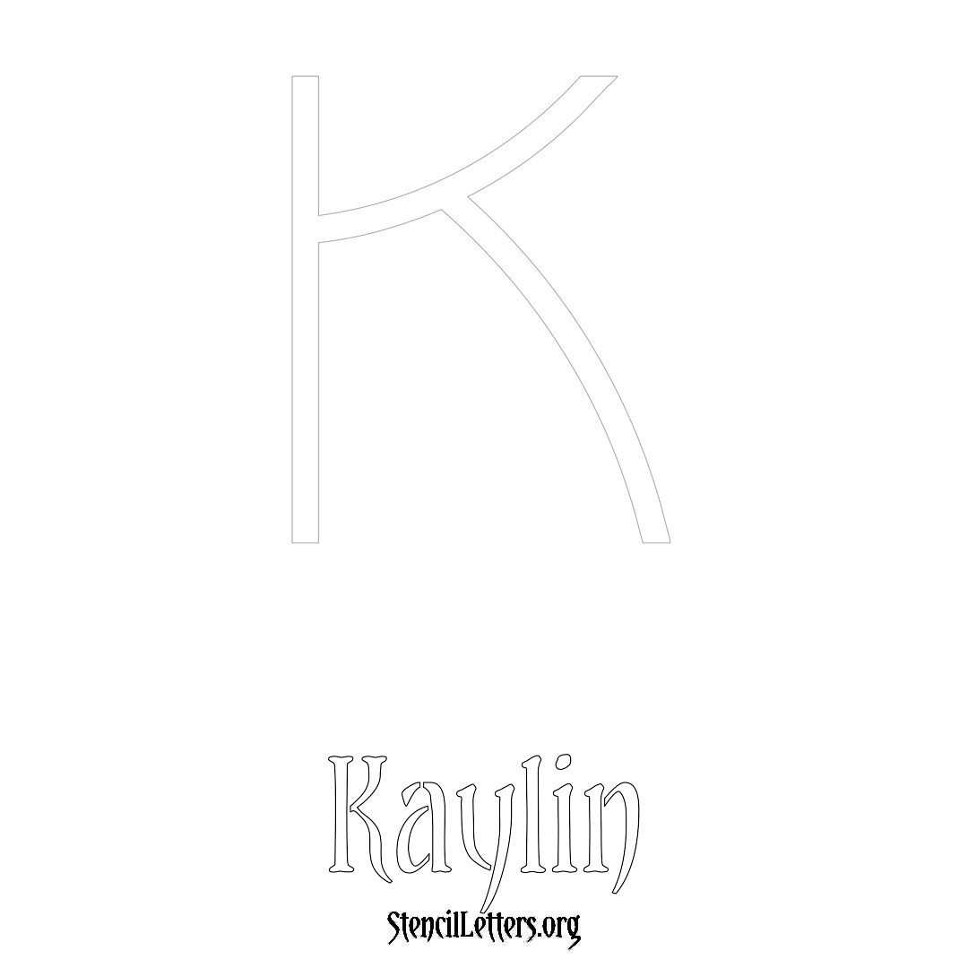 Kaylin printable name initial stencil in Simple Elegant Lettering
