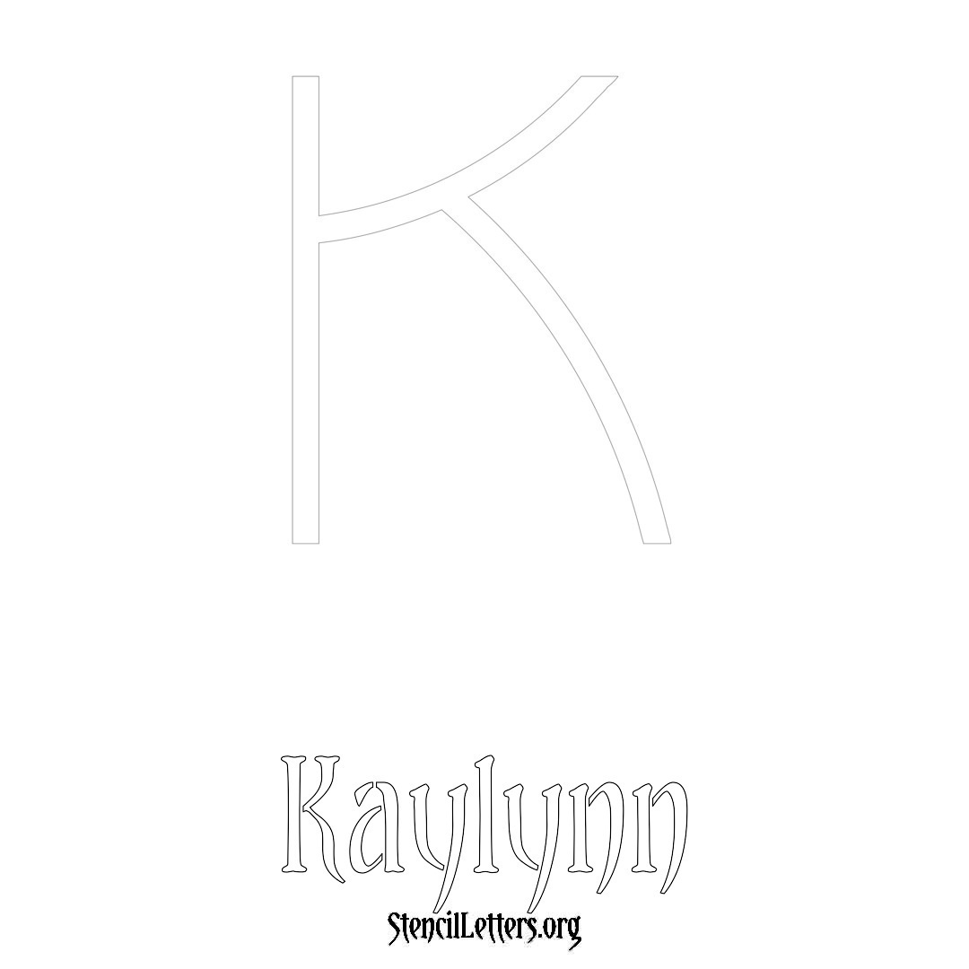 Kaylynn printable name initial stencil in Simple Elegant Lettering