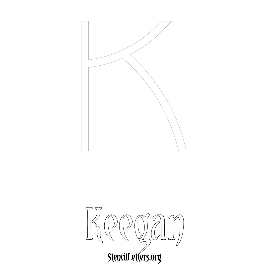 Keegan printable name initial stencil in Simple Elegant Lettering