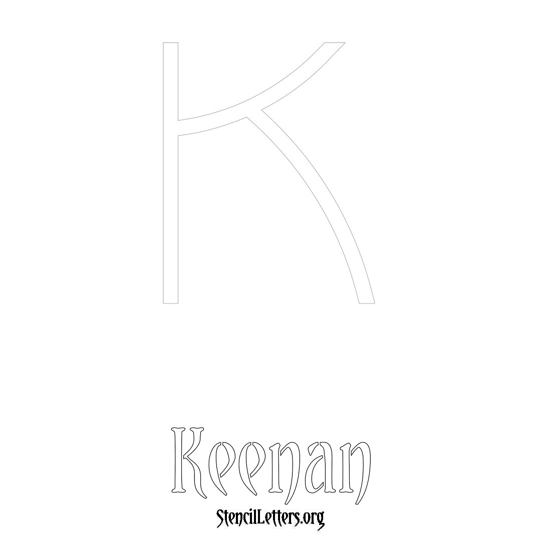 Keenan printable name initial stencil in Simple Elegant Lettering