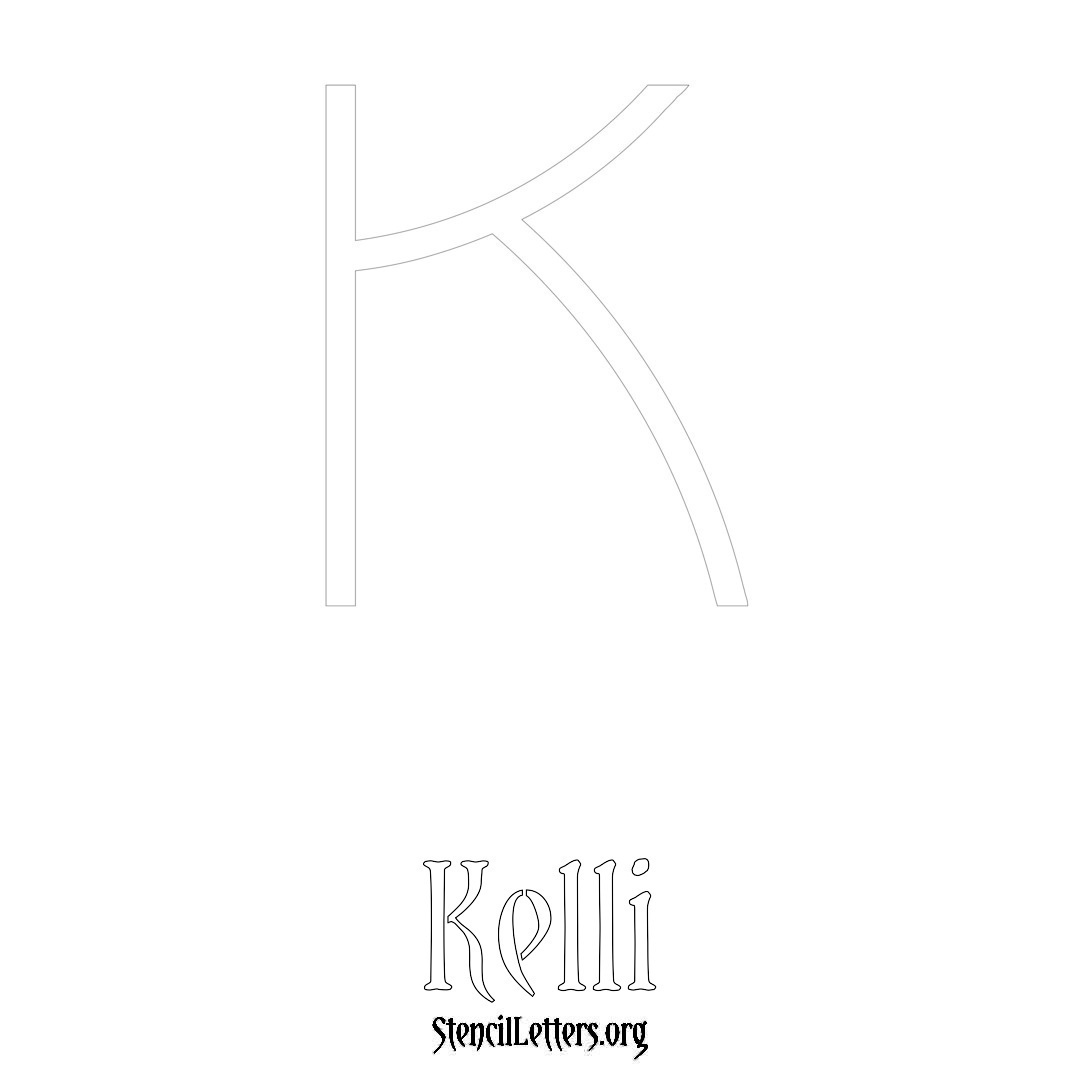 Kelli printable name initial stencil in Simple Elegant Lettering